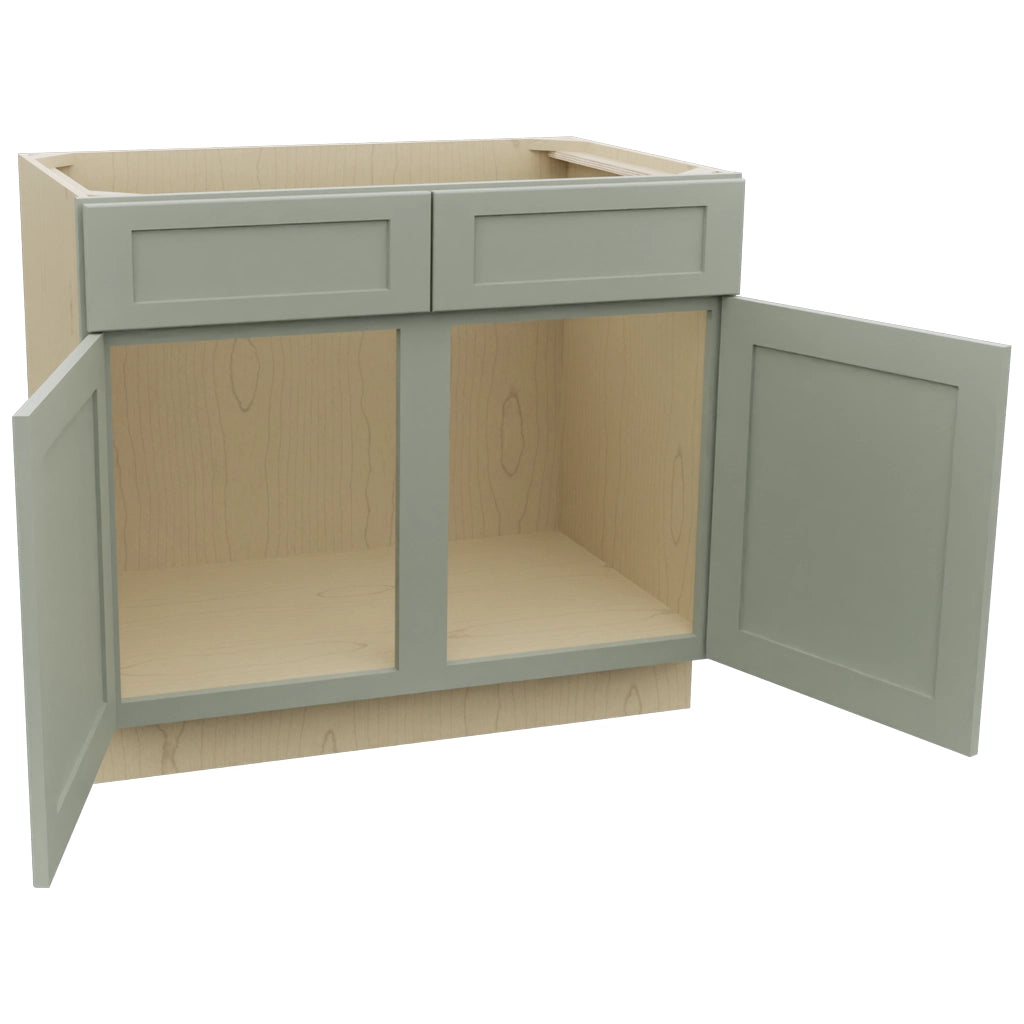 Fabuwood Galaxy Pistachio Green SB39 Base Sink Cabinet, Open View
