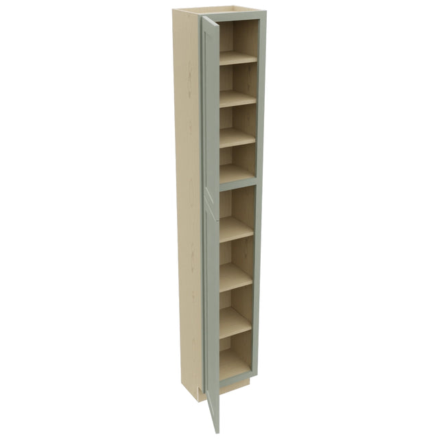 Fabuwood Galaxy Pistachio Green TP151290 Tall Pantry Cabinet, Open View