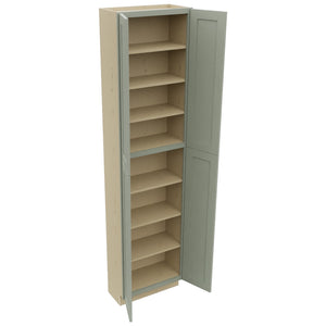 Fabuwood Galaxy Pistachio Green TP241296 Tall Pantry Cabinet, Open View
