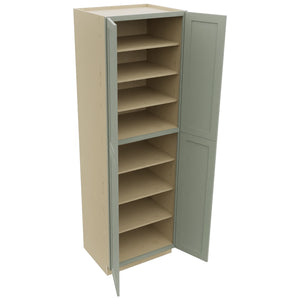 Fabuwood Galaxy Pistachio Green TP302496 Tall Pantry Cabinet, Open View