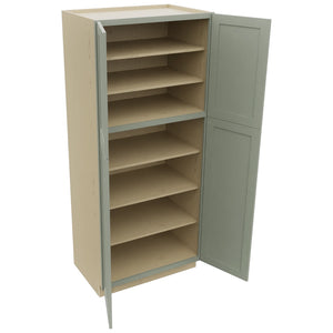 Fabuwood Galaxy Pistachio Green TP362484 Tall Pantry Cabinet, Open View