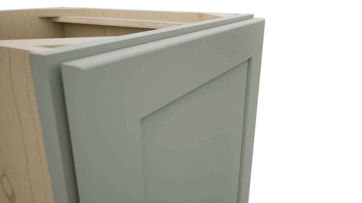 Fabuwood Galaxy Pistachio Green VB18FD Vanity Base Full Height Cabinet, Detail View