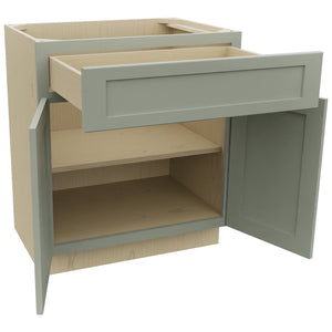 Fabuwood Galaxy Pistachio Green VB30-34 Vanity Base Standard Cabinet, Open View
