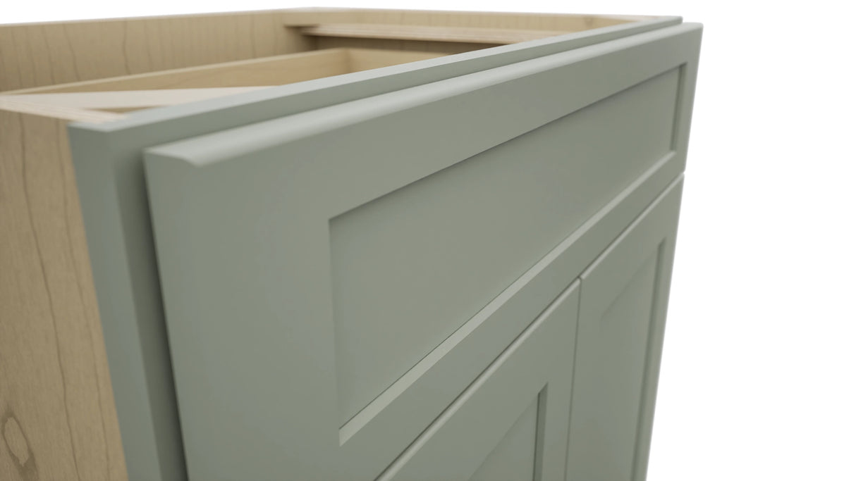 Fabuwood Galaxy Pistachio Green VB30-34 Vanity Base Standard Cabinet, Detail View