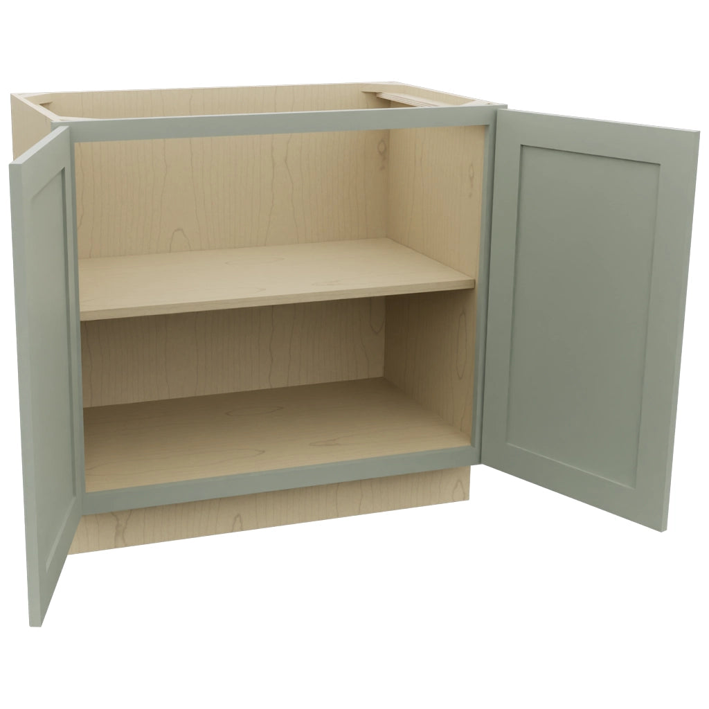 Fabuwood Galaxy Pistachio Green VB36FD Vanity Base Full Height Cabinet, Open View