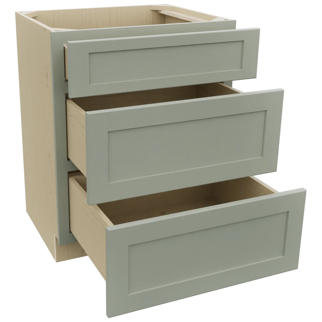 Fabuwood Galaxy Pistachio Green VDB27-34 Vanity Drawer Cabinet, Open View