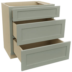 Fabuwood Galaxy Pistachio Green VDB30-34 Vanity Drawer Cabinet, Open View