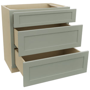 Fabuwood Galaxy Pistachio Green VDB33-34 Vanity Drawer Cabinet, Open View
