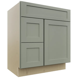 Fabuwood Galaxy Pistachio Green VSD36DL Vanity Combo Cabinet, Front View