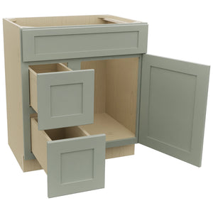 Fabuwood Galaxy Pistachio Green VSD36DL Vanity Combo Cabinet, Open View