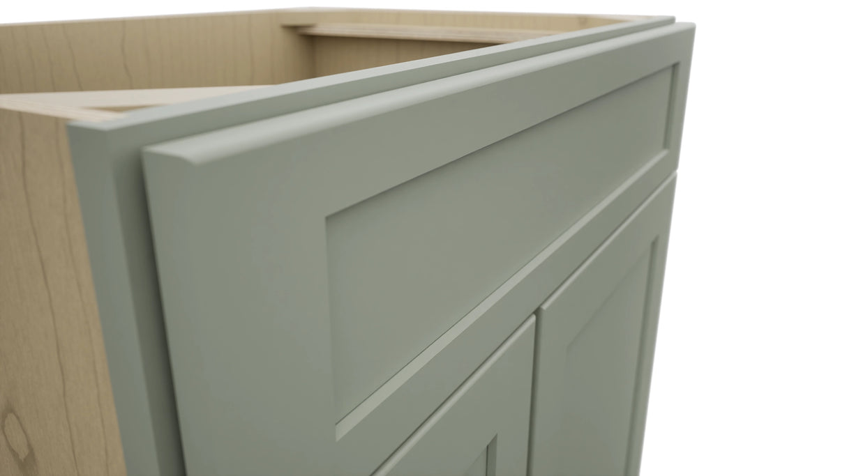 Fabuwood Galaxy Pistachio Green VSD36DL Vanity Combo Cabinet, Detail View