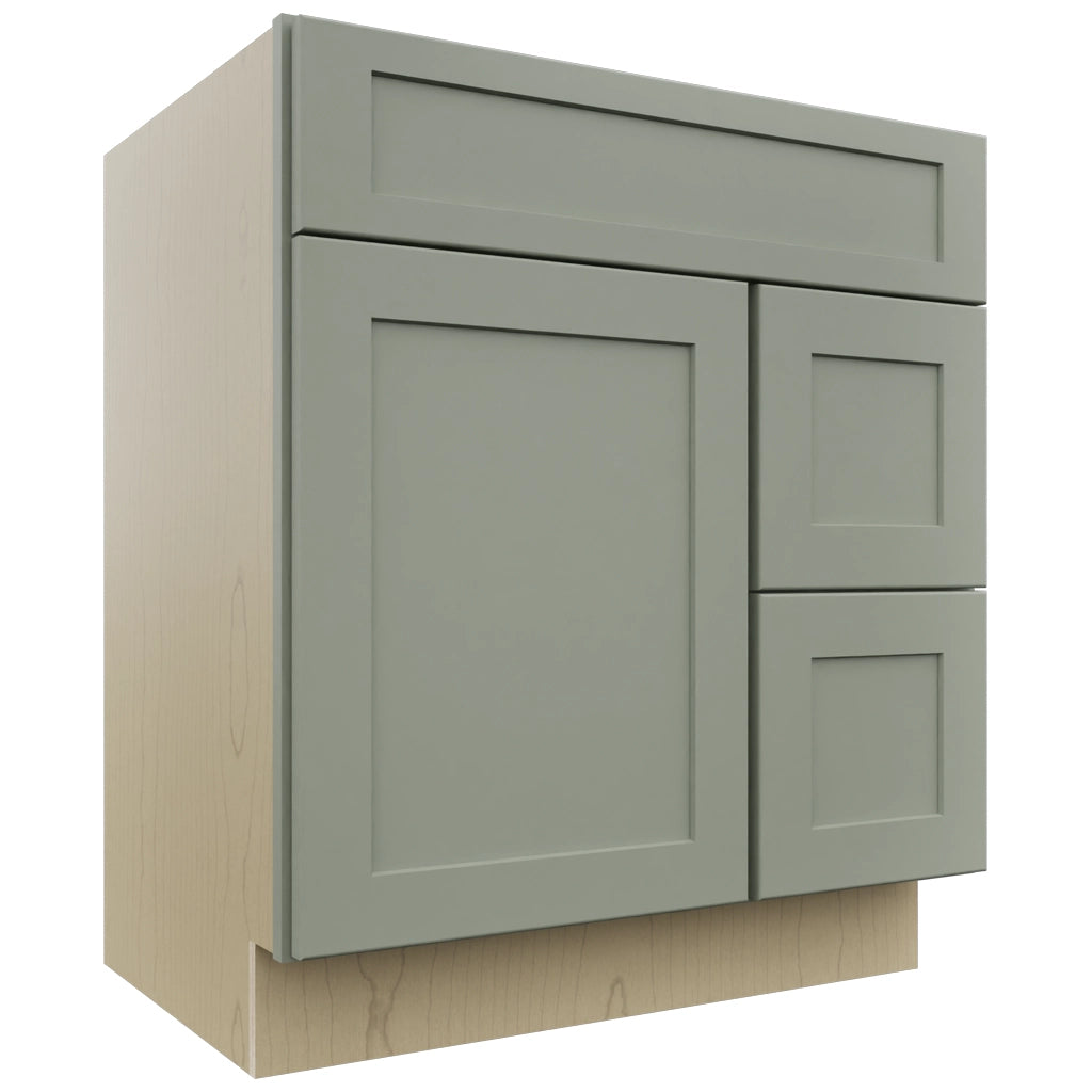 Fabuwood Galaxy Pistachio Green VSD36DR Vanity Combo Cabinet, Front View
