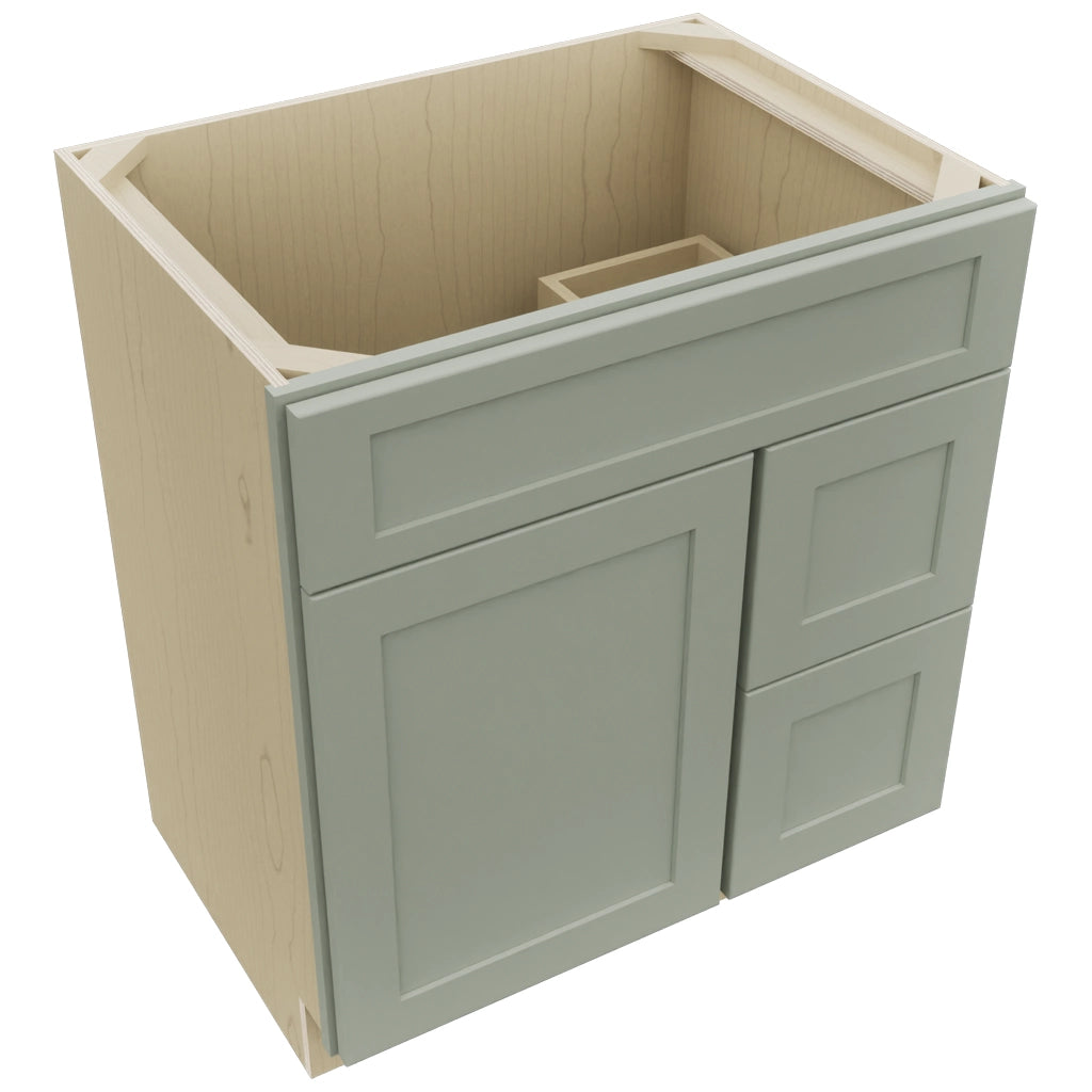 Fabuwood Galaxy Pistachio Green VSD36DR Vanity Combo Cabinet, Top View