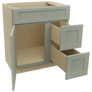 Fabuwood Galaxy Pistachio Green VSD36DR Vanity Combo Cabinet, Open View