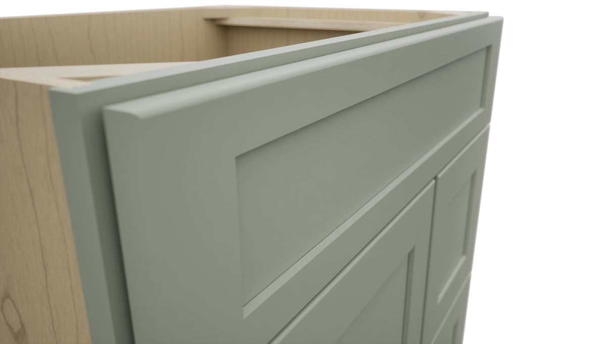 Fabuwood Galaxy Pistachio Green VSD36DR Vanity Combo Cabinet, Detail View