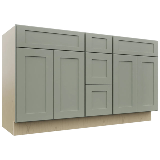 Fabuwood Galaxy Pistachio Green VSD60DOUBLE Vanity Combo Cabinet, Front View