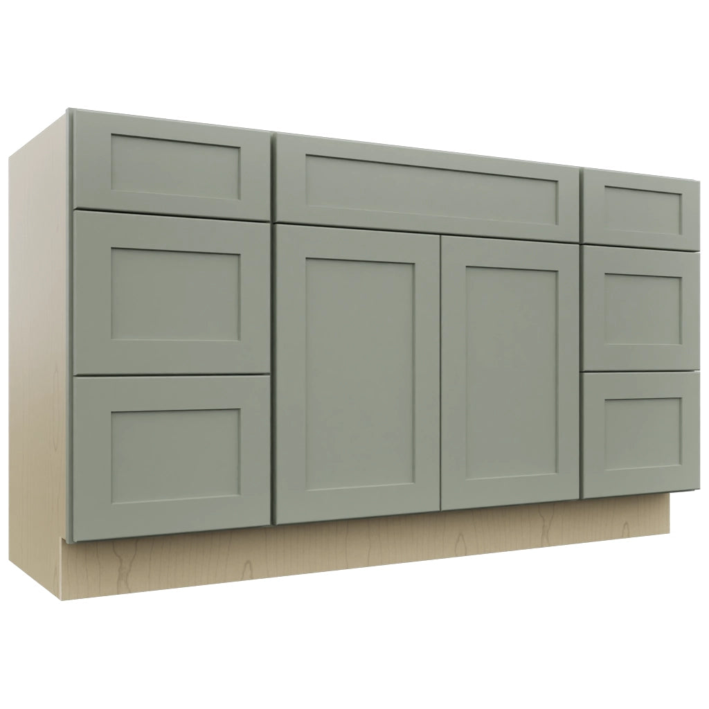 Fabuwood Galaxy Pistachio Green VSD60SINGLE Vanity Combo Cabinet, Front View
