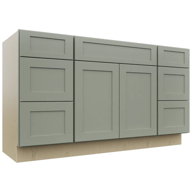 Fabuwood Galaxy Pistachio Green VSD60SINGLE Vanity Combo Cabinet, Front View