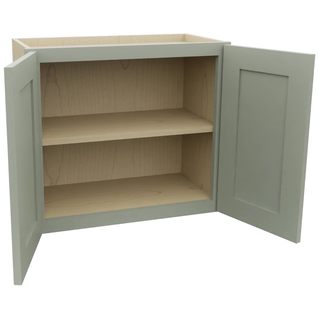 Fabuwood Galaxy Pistachio Green W2421 Wall Standard Cabinet, Open View