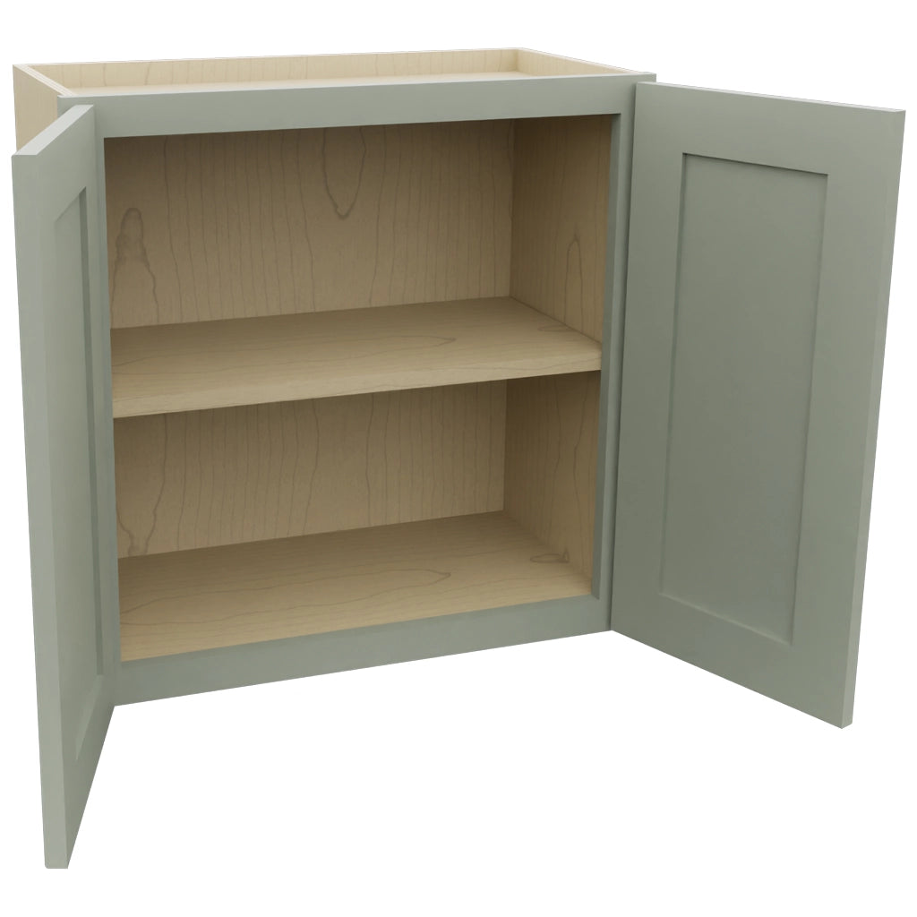 Fabuwood Galaxy Pistachio Green W2424 Wall Standard Cabinet, Open View