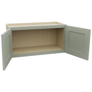 Fabuwood Galaxy Pistachio Green W3015 Wall Standard Cabinet, Open View