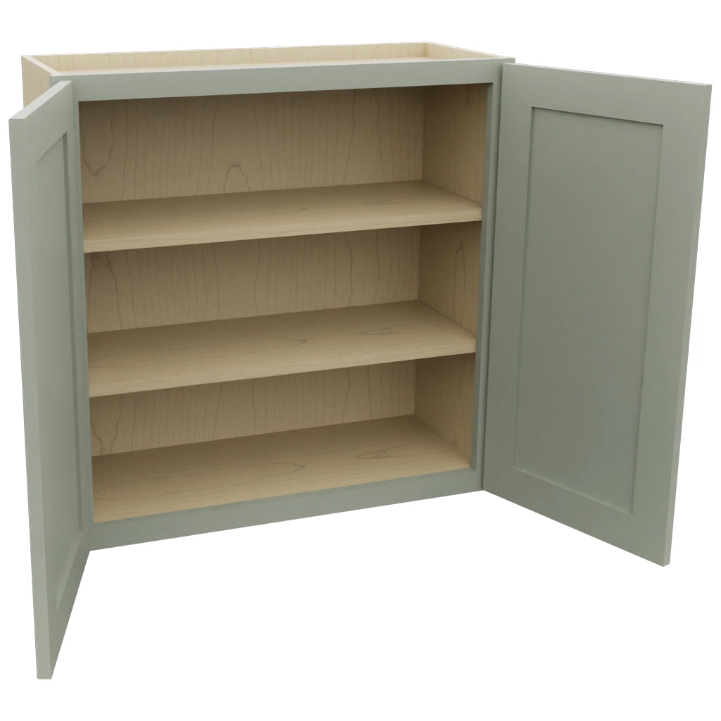 Fabuwood Galaxy Pistachio Green W3030 Wall Standard Cabinet, Open View