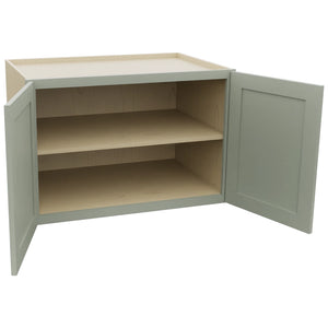 Fabuwood Galaxy Pistachio Green W362424 Wall Deep Cabinet, Open View