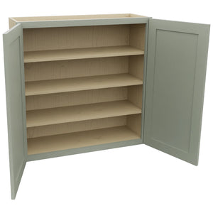 Fabuwood Galaxy Pistachio Green W3636 Wall Standard Cabinet, Open View