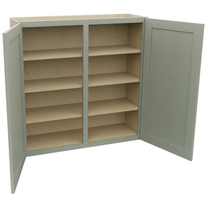 Fabuwood Galaxy Pistachio Green W3939 Wall Standard Cabinet, Open View