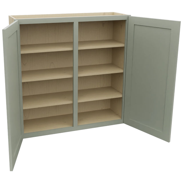 Fabuwood Galaxy Pistachio Green W3939 Wall Standard Cabinet, Open View