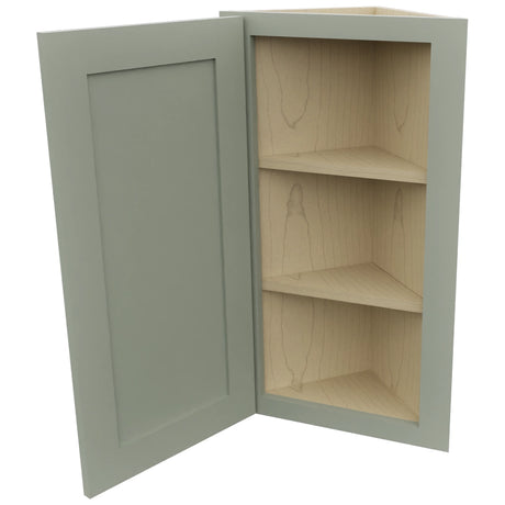 Fabuwood Galaxy Pistachio Green WAE1230 Wall Angle End Cabinet, Open View