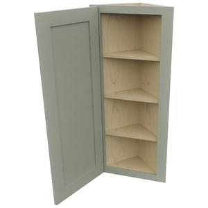 Fabuwood Galaxy Pistachio Green WAE1239 Wall Angle End Cabinet, Open View