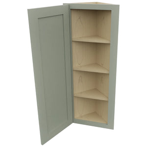 Fabuwood Galaxy Pistachio Green WAE1242 Wall Angle End Cabinet, Open View