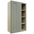 Fabuwood Galaxy Pistachio Green WBC2439 Wall Corner Blind Cabinet, Front View