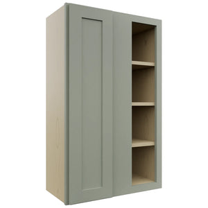 Fabuwood Galaxy Pistachio Green WBC2439 Wall Corner Blind Cabinet, Front View