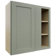 Fabuwood Galaxy Pistachio Green WBC3030 Wall Corner Blind Cabinet, Front View