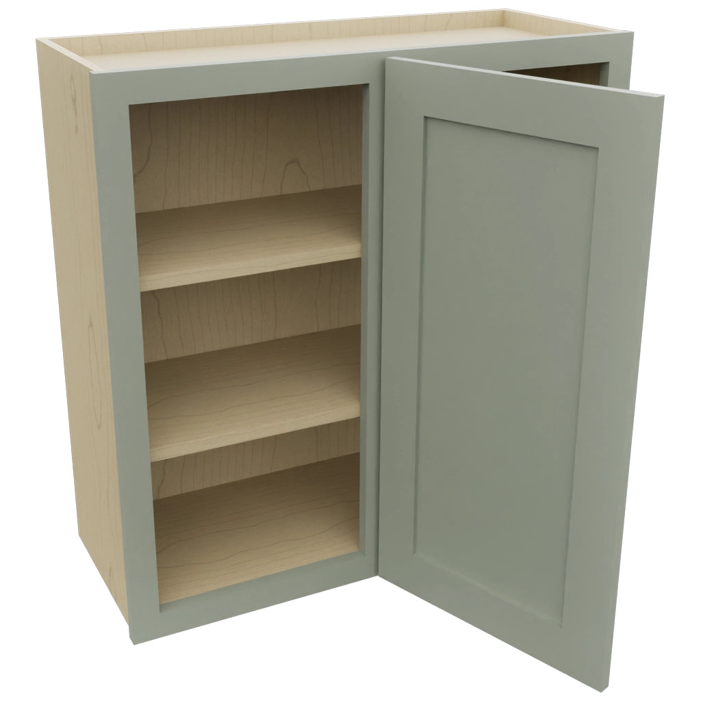 Fabuwood Galaxy Pistachio Green WBC3030 Wall Corner Blind Cabinet, Open View