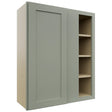 Fabuwood Galaxy Pistachio Green WBC3036 Wall Corner Blind Cabinet, Front View