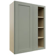 Fabuwood Galaxy Pistachio Green WBC3039 Wall Corner Blind Cabinet, Front View