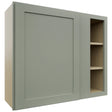 Fabuwood Galaxy Pistachio Green WBC3630 Wall Corner Blind Cabinet, Front View