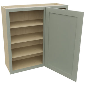 Fabuwood Galaxy Pistachio Green WBC3636 Wall Corner Blind Cabinet, Open View