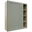 Fabuwood Galaxy Pistachio Green WBC3642 Wall Corner Blind Cabinet, Front View