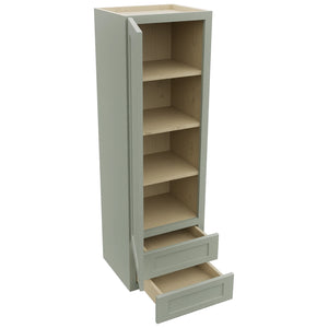 Fabuwood Galaxy Pistachio Green WD1857 Wall Drawer Cabinet, Open View