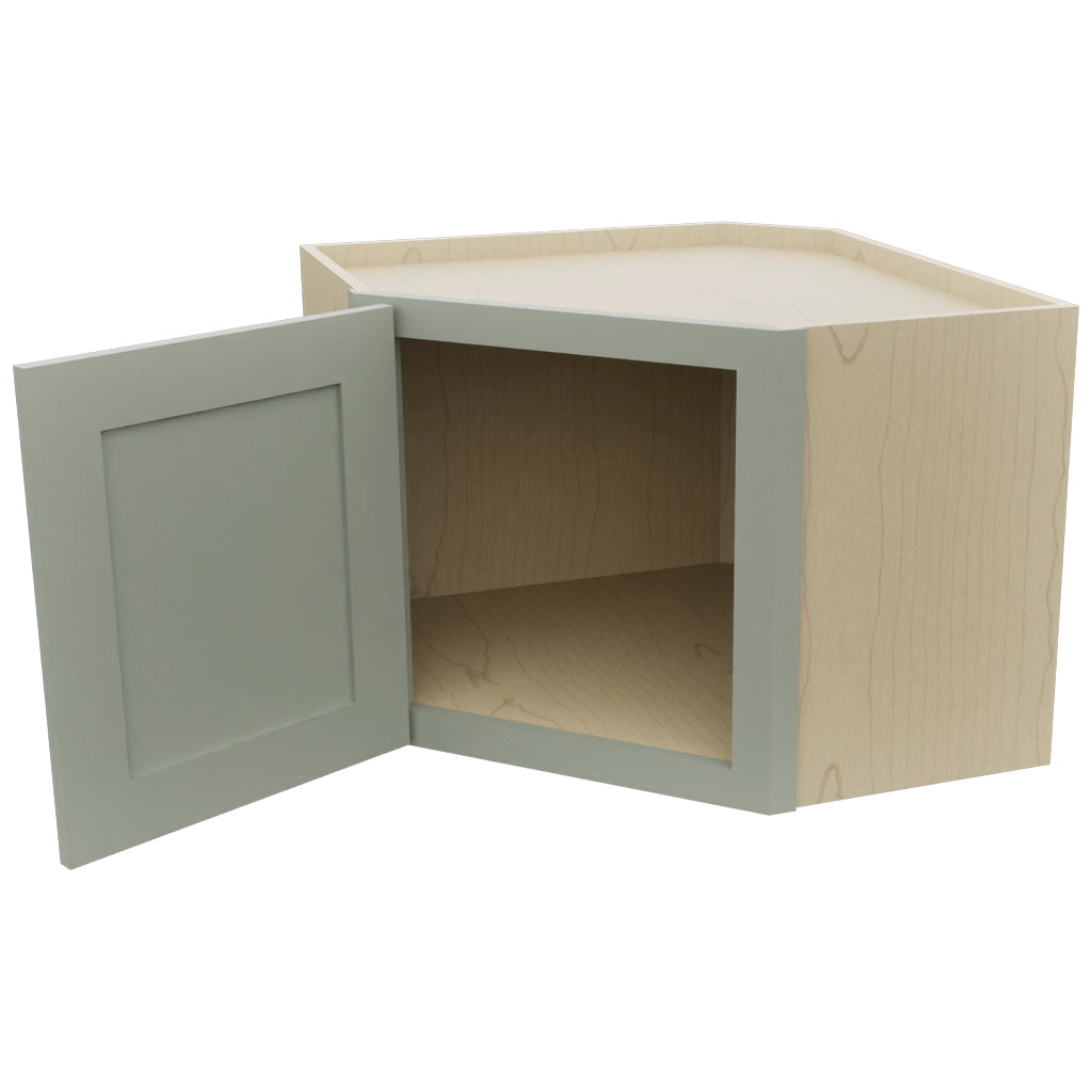 Fabuwood Galaxy Pistachio Green WDC2418 Wall Corner Diagonal Cabinet, Open View
