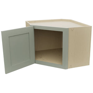 Fabuwood Galaxy Pistachio Green WDC2418 Wall Corner Diagonal Cabinet, Open View
