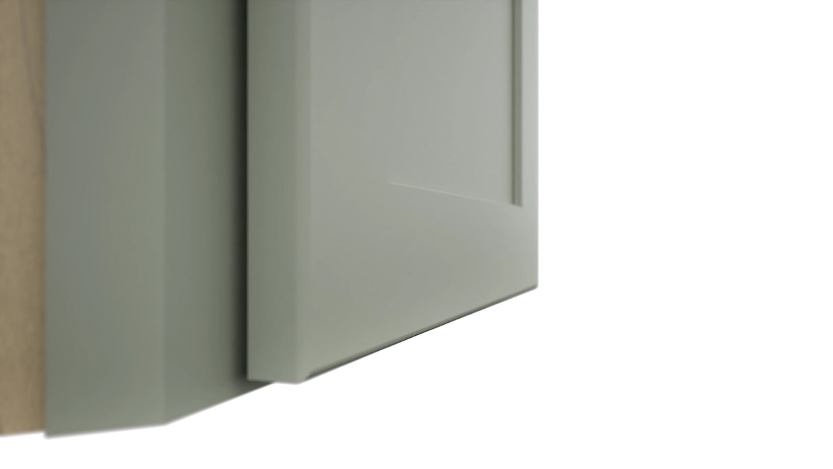 Fabuwood Galaxy Pistachio Green WDC2430 Wall Corner Diagonal Cabinet, Detail View