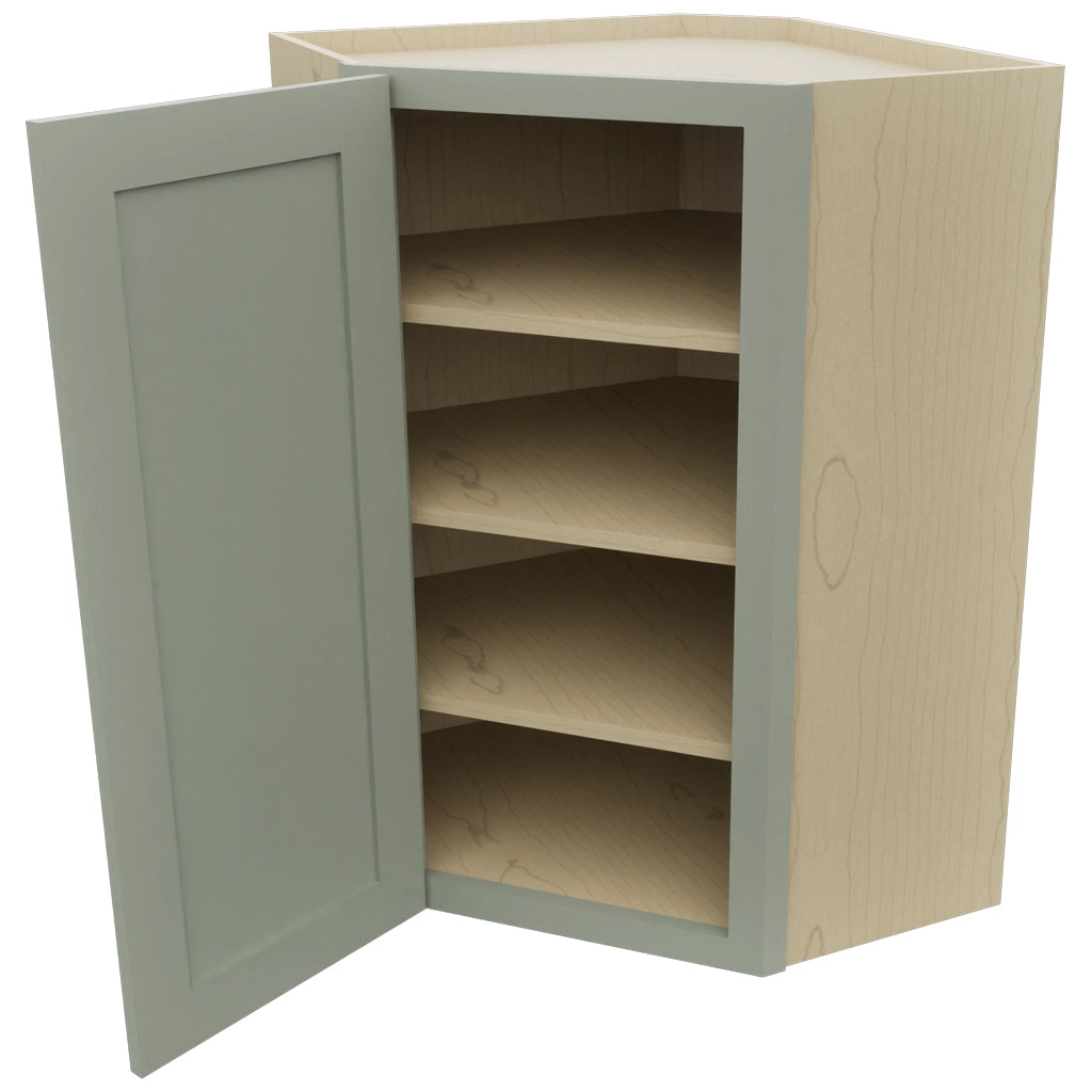 Fabuwood Galaxy Pistachio Green WDC2436 Wall Corner Diagonal Cabinet, Open View