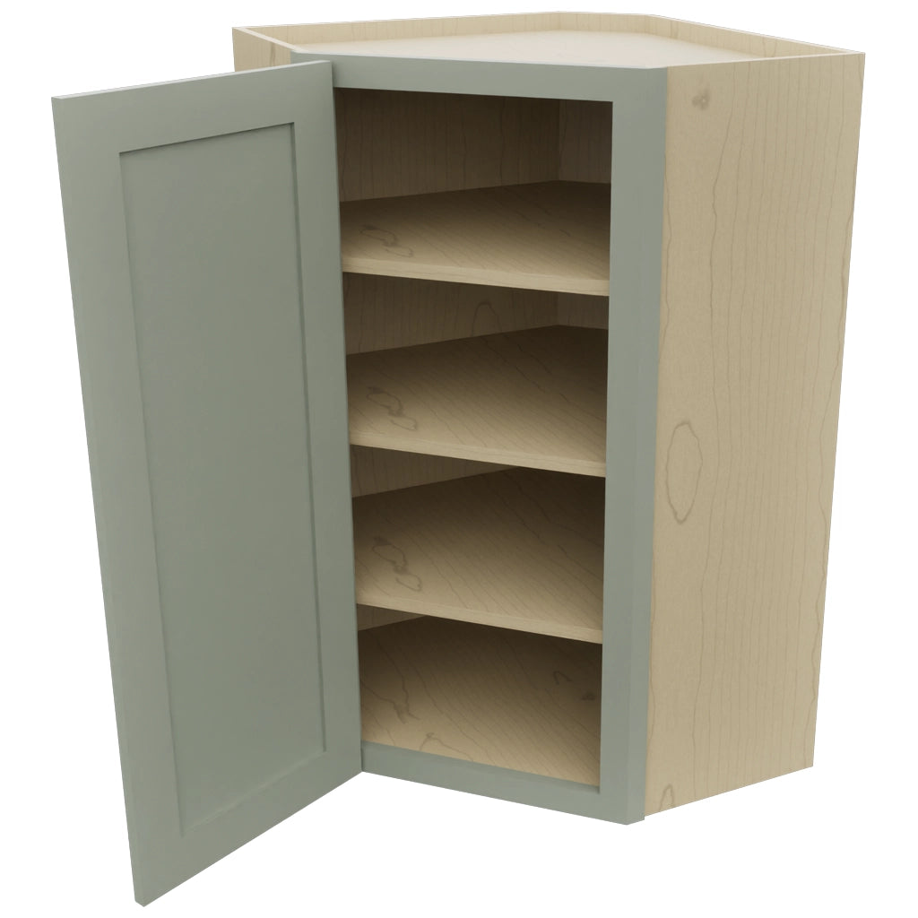 Fabuwood Galaxy Pistachio Green WDC2439 Wall Corner Diagonal Cabinet, Open View