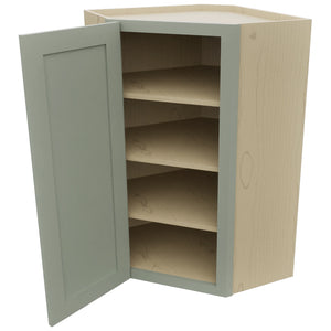 Fabuwood Galaxy Pistachio Green WDC2439 Wall Corner Diagonal Cabinet, Open View