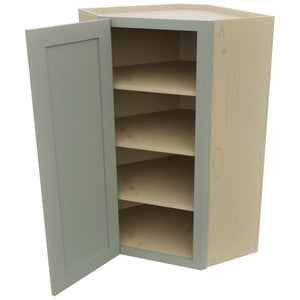 Fabuwood Galaxy Pistachio Green WDC2442 Wall Corner Diagonal Cabinet, Open View